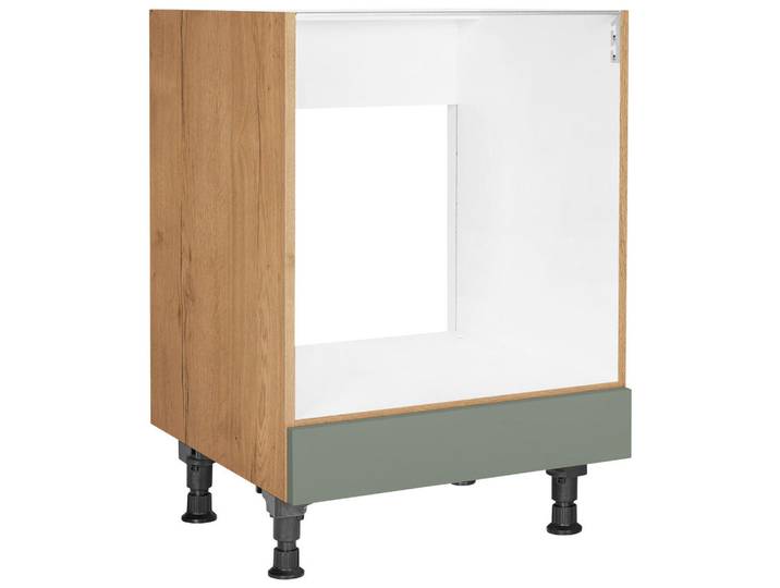 Herdumbauschrank, Grün & Eiche, 60x87x56 cm, Holzwerkstoff, Einzelstellbar, Nobilia