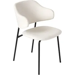 riess-ambiente Stuhl VOGUE - weiß Bouclé schwarze Metallbeine
