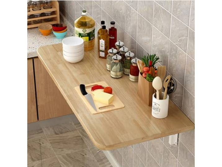 sdgDXFsr Wandklapptisch, Zusammenklappbare Werkbank mit Absenkautomatik, Heimbüro, Esszimmer(50x35cm/19.6x13.7 inches)