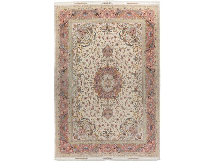 Täbriz 50Raj Seidenkette Teppich 344x499 Handgeknüpft Orientteppich Perserteppich