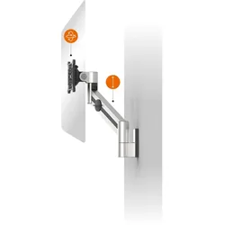 Durable Monitorhalter mit Arm für 1 Monitor silber Wandbefestigung
