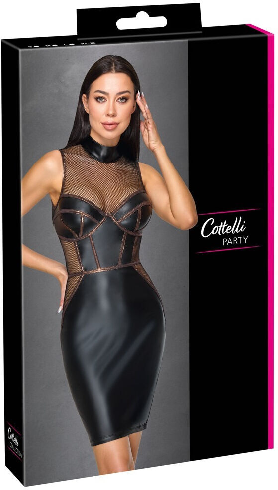 Cottelli PARTY Robe ajustée mi-longue avec col montant et détails en filet