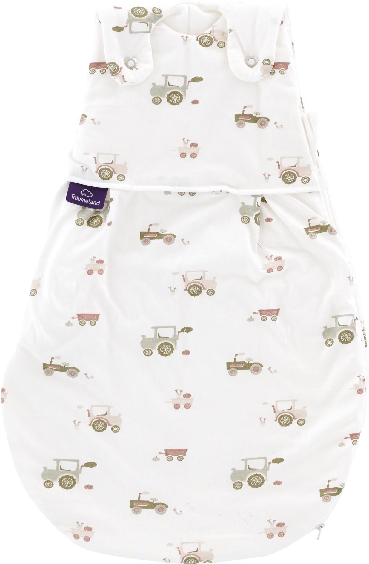 Babyschlafsack TRÄUMELAND "Little Farm", Baby, Gr. L: 62cm, weiss (altrosa, beige, hellgrau, olivgrün), Obermaterial: 100% Baumwolle, Schlafsäcke Babyschlafsack altrosa, beige, hellgrau, olivgrün L: 62cm