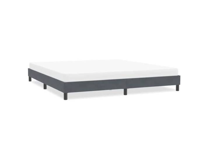 Samt weiches Lattenrost Schlafzimmer Bettgestell 200 x 220 cm Grau Bettgestell ohne Matratze Dunkelgrau 200x220 cm Samt mit Lattenrost Stabil Luxus Polsterbett Metallfreies Design