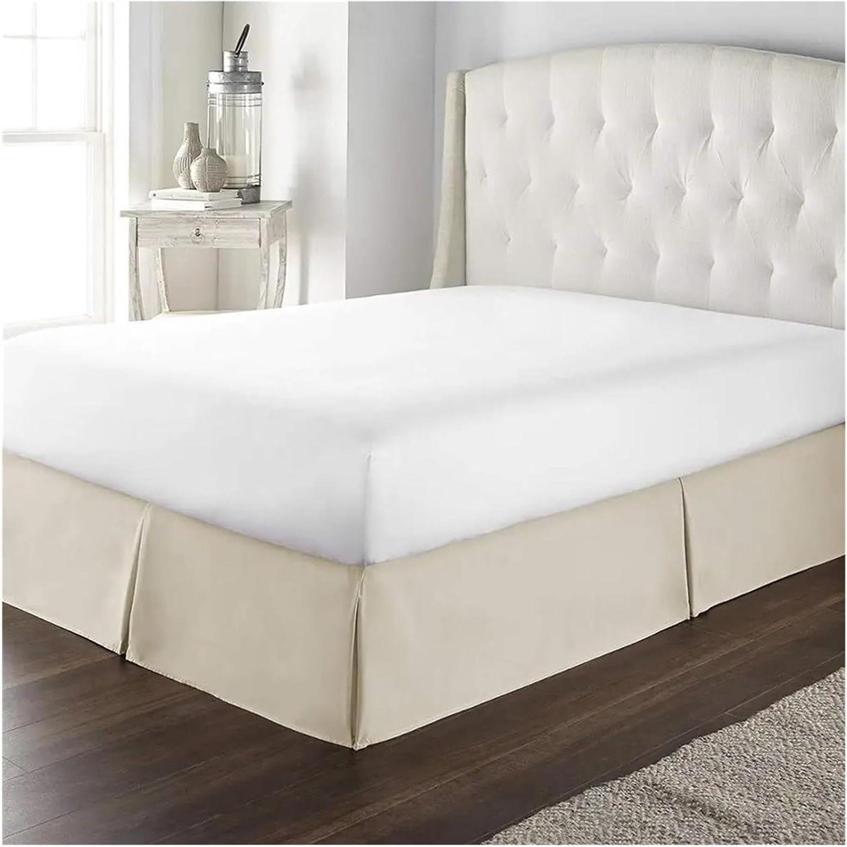 Bedrok Queen Size Tweepersoons Bedrok - Donker Wit - 150 x 200 x 35 cm