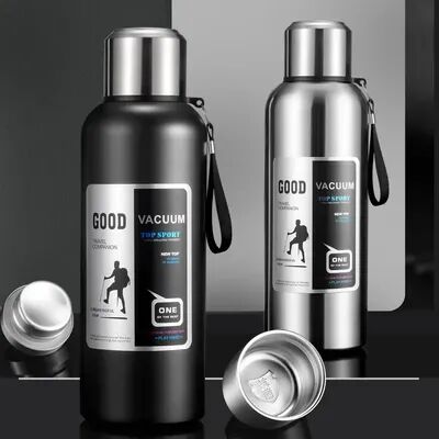 Multicon Wholesale Hub Stainless Steel Insulated Travel Mug, Large Capacity Cold Thermal Thermos, Tea Coffee Water Bottle, Insulation Flask Pot sliver 800ml