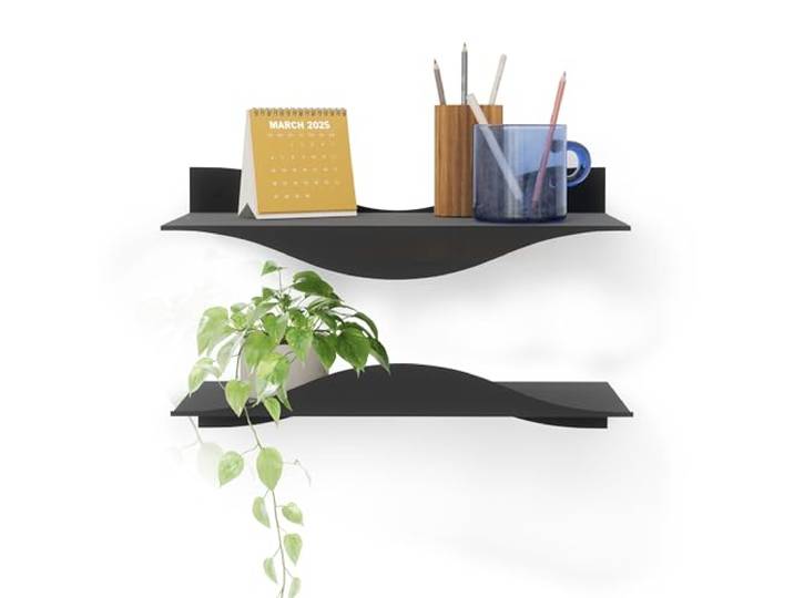 Umbra Surf Schweberegale aus Stahl, 2er-Set, Schwarz