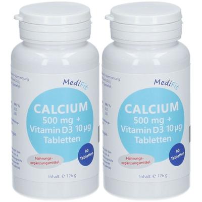 Calcium 500 mg+Vitamin D3 10 µg Tabletten MediFit 2x 2x90 St