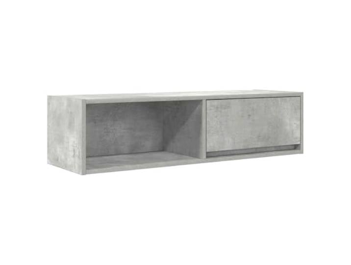 KUPTYERFG TV Wandschrank Betongrau 100x31x25,5 cm Hängeboard Lowboard Wandmontiertes TV Lowboard im modernen Betondesign für Wohnzimmer und Schlafzimmer mit Schublade und Fach.