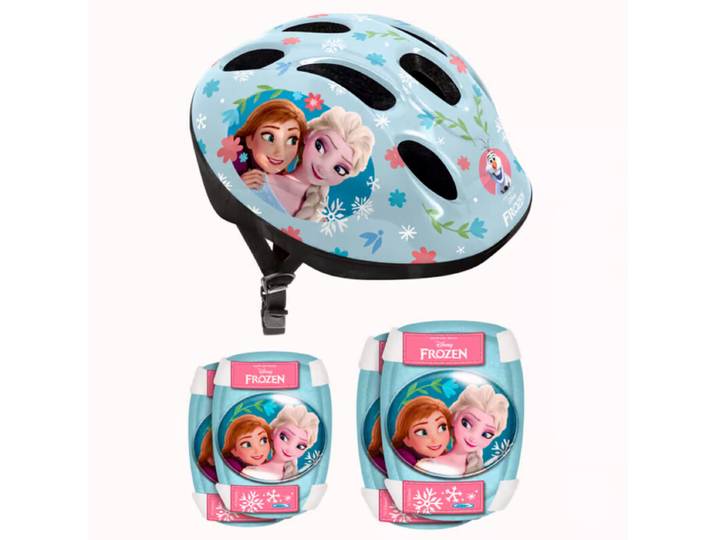 DISNEY COMBO LA REINE des NEIGES (Casque + Genouillères &amp; Coudières)