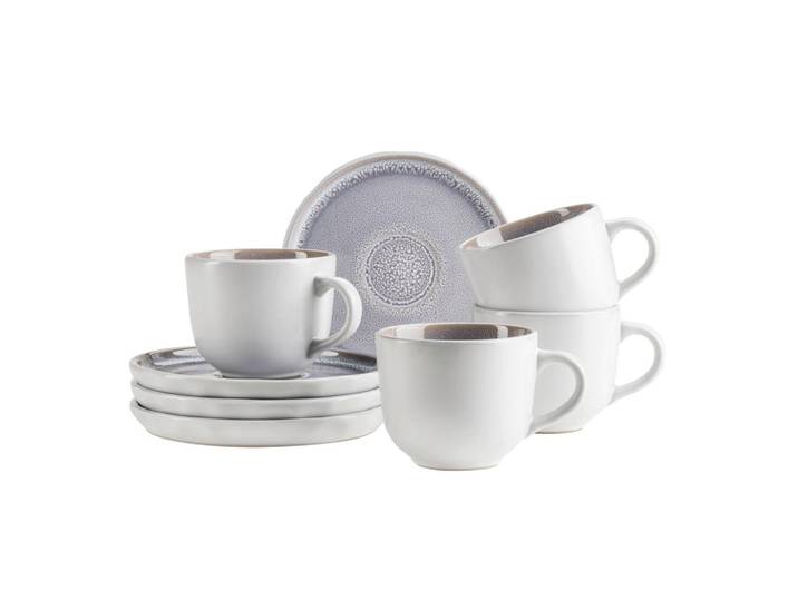 Mäser Tassenset, Weiss, Flieder, Keramik, 8-teilig, 260 ml, Geschirr, Tassen, Kaffeetassen-Set
