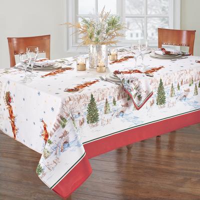Threadmade Santa's Snowy Sleighride Tablecloth