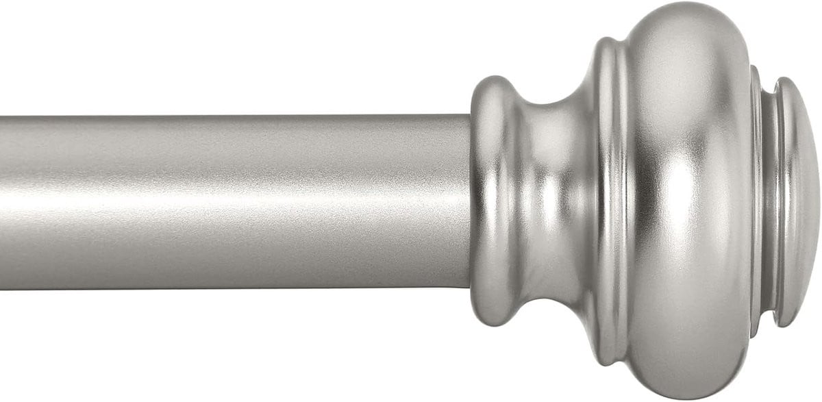 Verstelbare Gordijnroede Set in Zilver, Lengte: 112-213 cm
