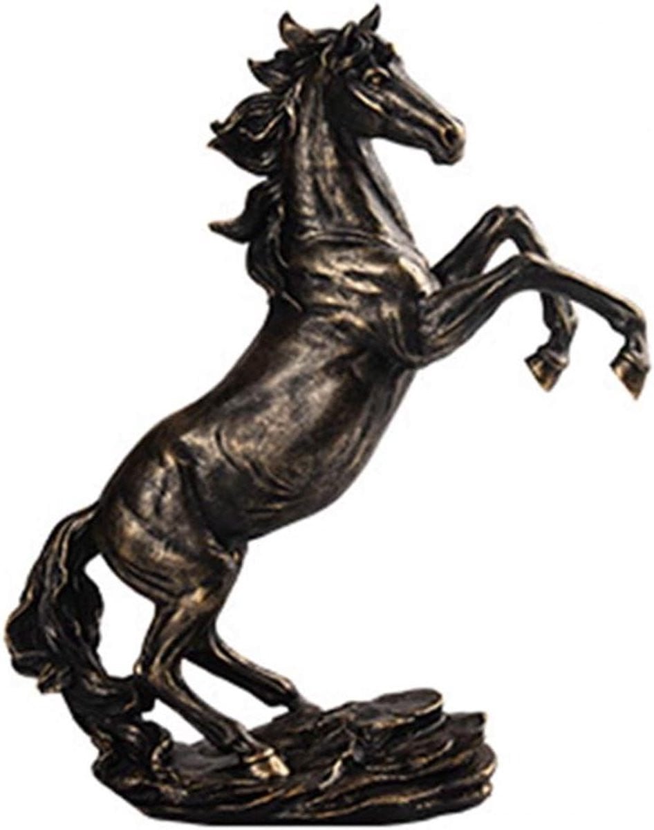 Bronskleurig Paard Sculptuur van Hars voor Woonkamer Decoratie