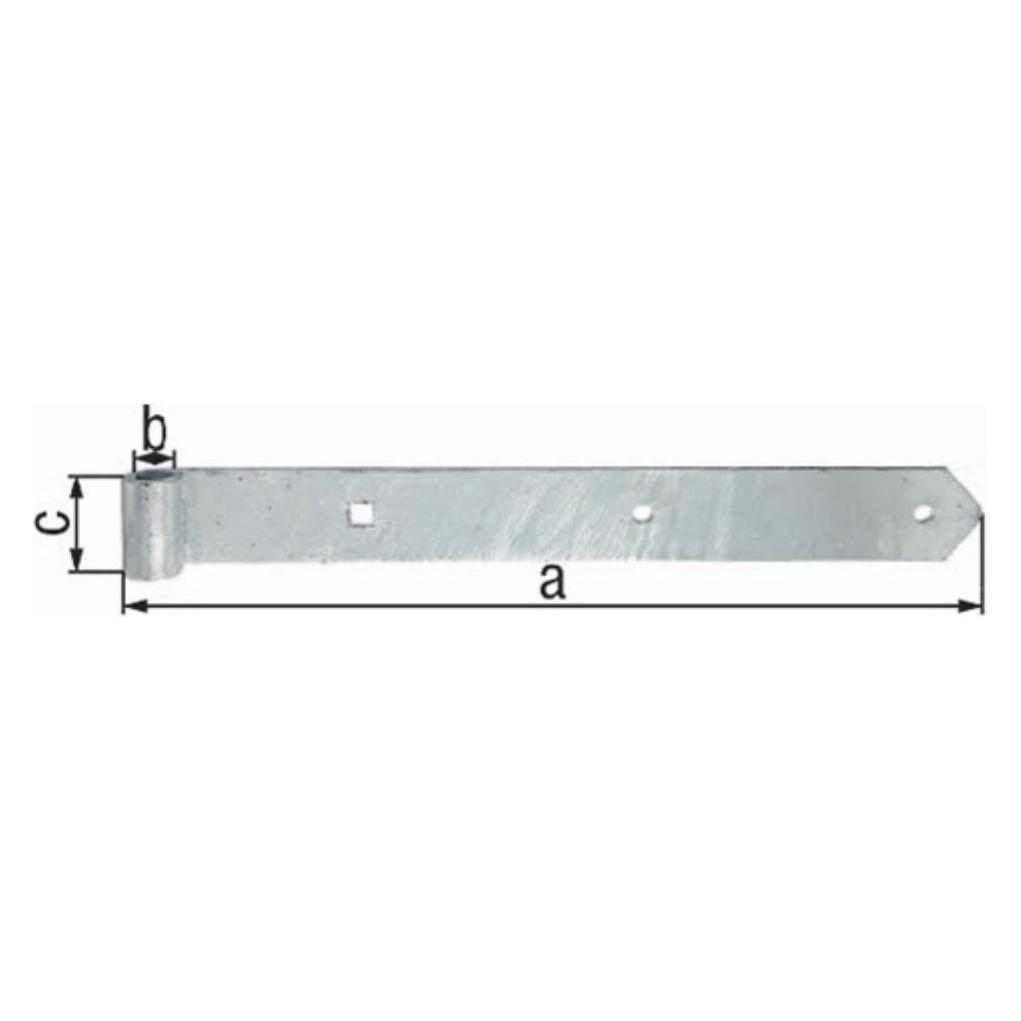 GAH Ladenband Breite 45 mm Länge 800 x 45 mm Stärke 5 mm Stahl feuerverzinkt Ø 16 mm abgerundet (314293)