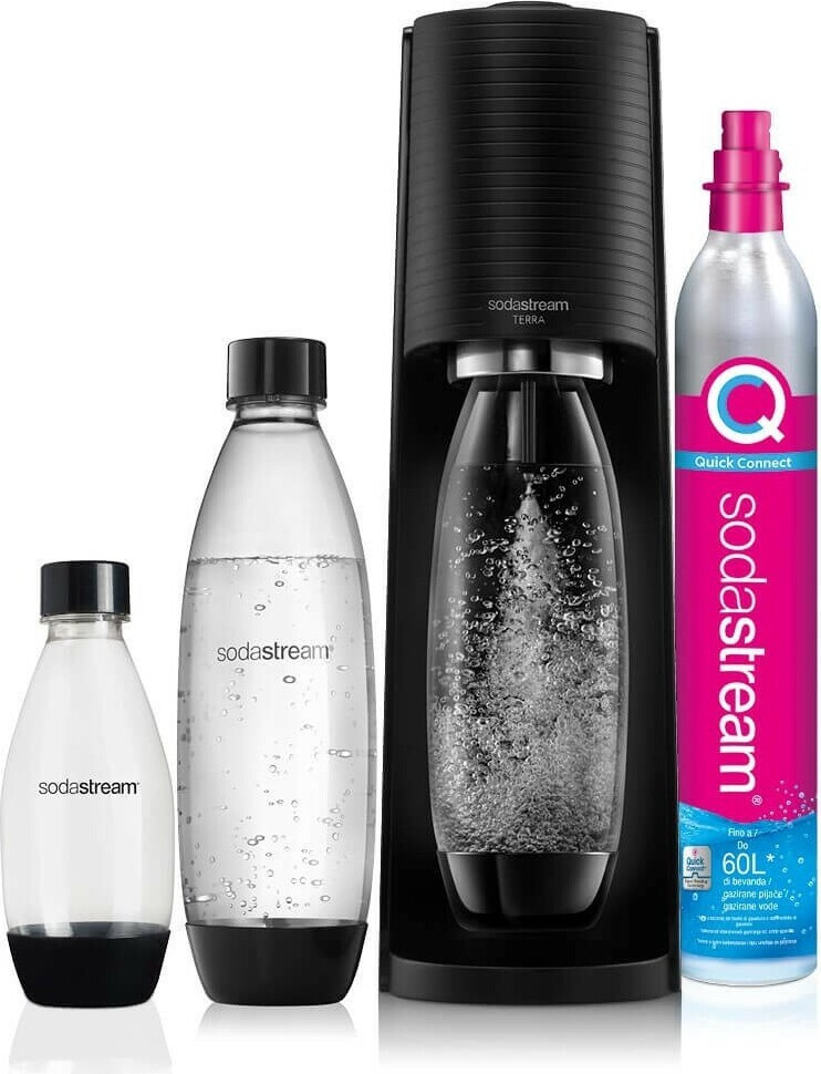 SodaStream Terra bruiswatermaker, zwart, inclusief 3 flessen