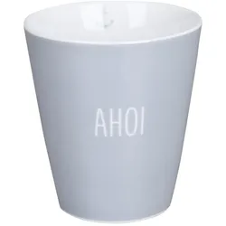 Krasilnikoff Becher Happy Mug AHOI, 330 ml, grau
