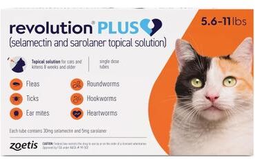 Revolution Plus For Medium Cats 5.5-11lbs (2.5-5kg) Orange 6 Pack