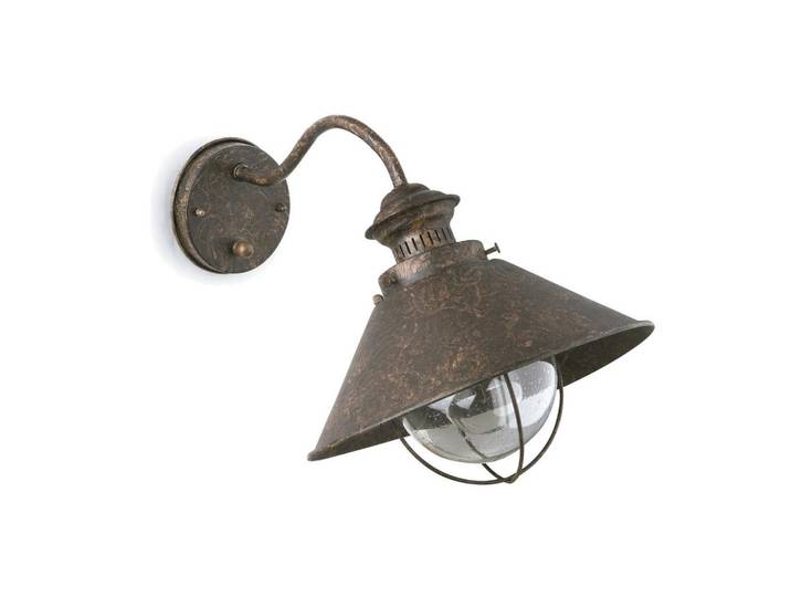 Aussenwandleuchte Nautica, Rostfarben, Metall, 26x26x37 cm, Lampen & Leuchten, Außenbeleuchtung, Außenleuchten