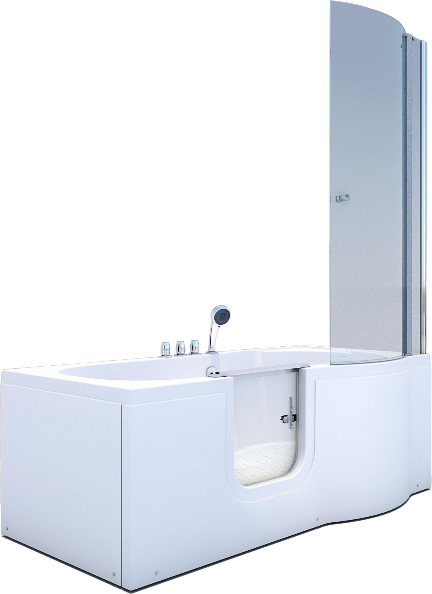 Seniorendusche und Badewanne mit Tür S12D-TH-L Dusche 170x85cm