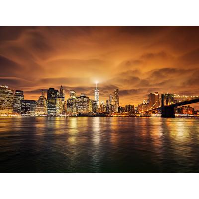 Fototapete PAPERMOON "Manhattan at Sunset", bunt, B:4m L:2,6m, Vlies, Tapeten