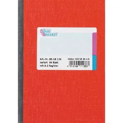 König & Ebhardt Geschäftsbuch DIN A6 Kariert 70 g/m2 Rot 96 Blatt