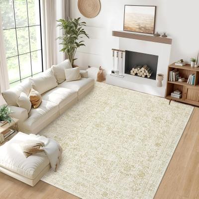 Garvee Vintage Floral Diamond Distressed Area Rug