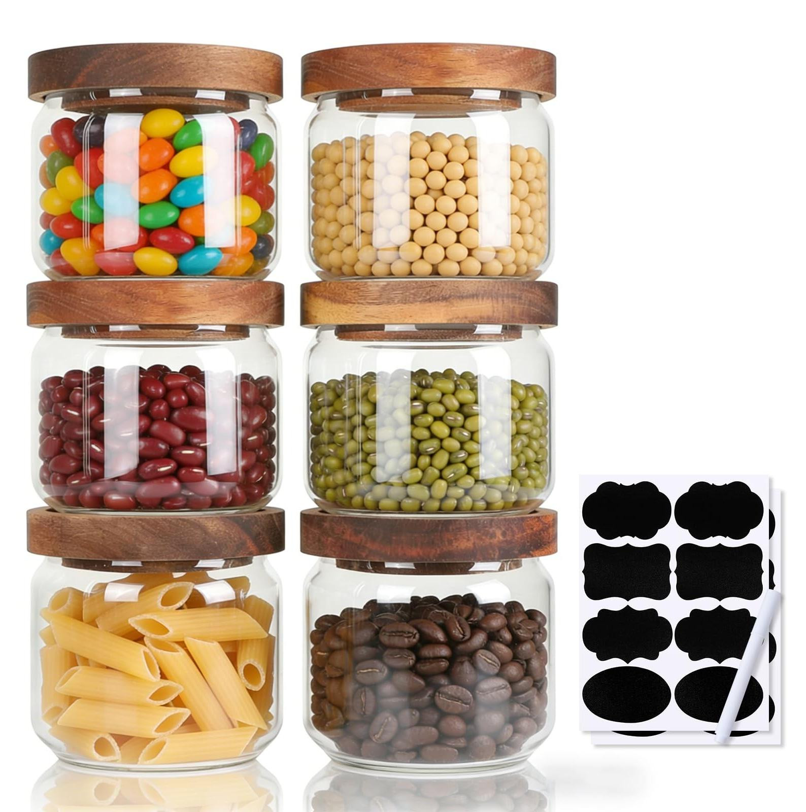 Airtight opslagpotten met houten deksel 350 ml