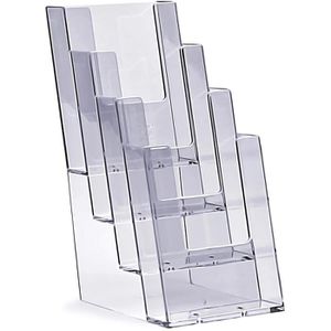 Taymar Prospekthalter 4C110, Tischprospekthalter, Kunststoff, 4 x DIN lang