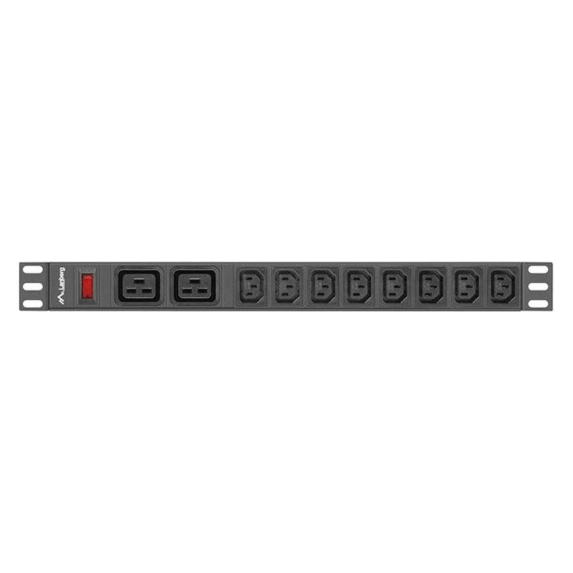 Lanberg PDU-02I1908I-0200-C20-BK Stromverteilereinheit (PDU) 10 AC-Ausgänge 1U (PDU-02I1908I-0200-C20-BK)