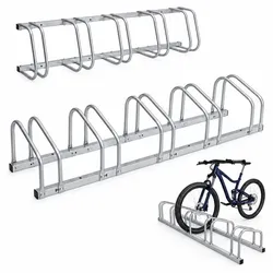 Relaxdays Fahrradständer mehrere Räder verstellbar Silber