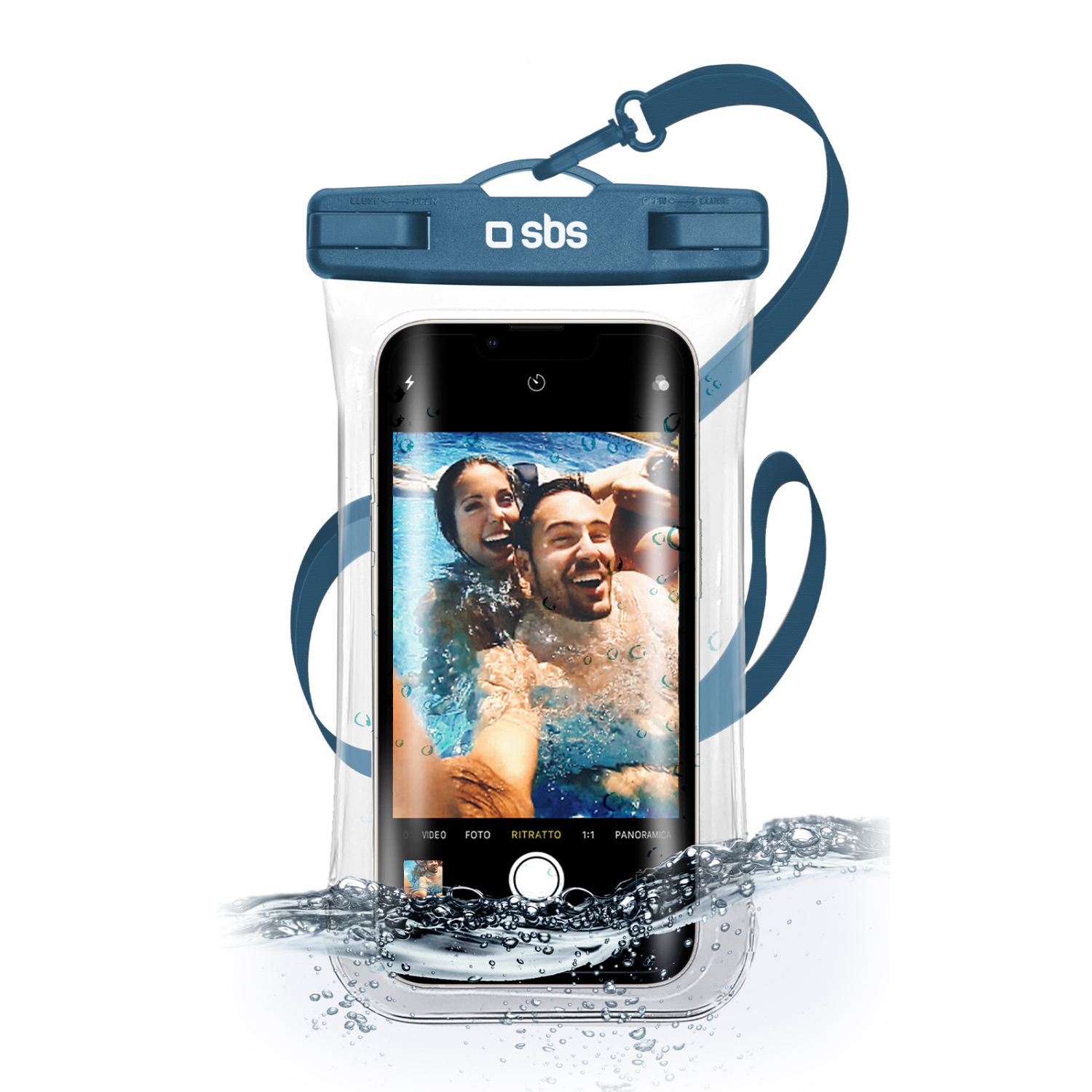SBS Water Selfie Case blau bis zu 6,8" TEWATERSELFIEB