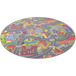 Snapstyle, Spielteppich + Spielmatte, Kinder Spiel Teppich Little Town 3D Rund (160 cm)