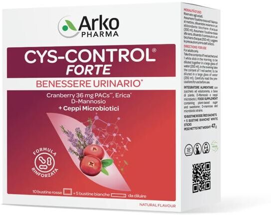 Arkopharma Cys Control Forte Integratore Per Infezioni Urinarie 15 Bustine