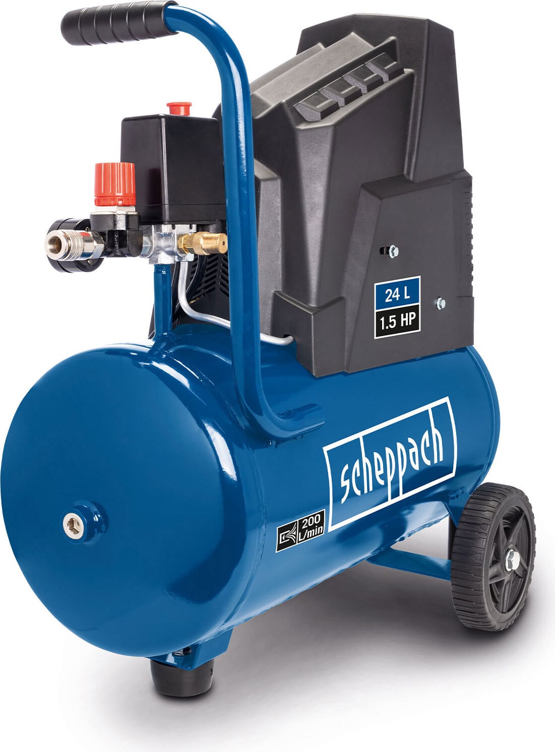 Scheppach HC30ox olievrije compressor met 24L tank, 1100W en 8 bar