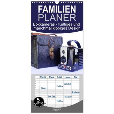 Familienplaner 2027 - Boxkameras - Kultiges und manchmal klobiges Design mit 5 Spalten (Wandkalender, 21 x 45 cm) CALVENDO