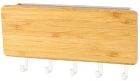 Uplift Picks Wall Hanging Bamboo Key Hanger Organizer With Hooks For Entryway bamboo Board White