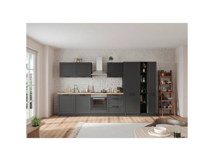 Held Küchenleerblock, Grau, Eiche Wotan, 5 Schublade(n) Schubladen, seitenverkehrt montierbar, nur wie online abgebildet bestellbar, 360 cm, Made in Germany, Küchen, Küchenzeilen & Küchenblöcke, Küchenzeilen ohne Geräte