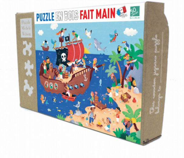 Puzzle en bois 50 pcs : Les pirates en vacances - Puzzle Michèle Wilson