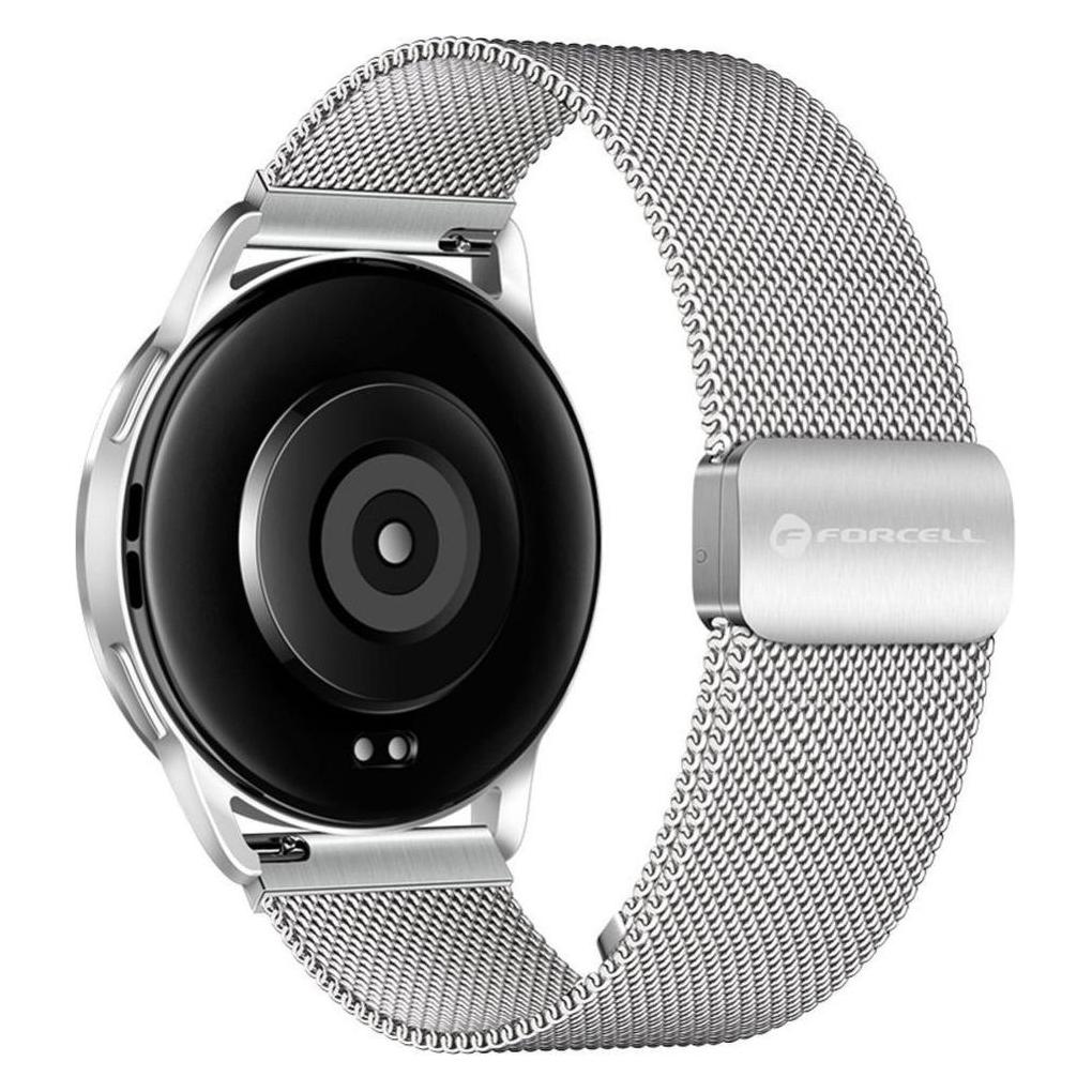 Forcell Strap F-DESIGN FS11 magnetic stailess steel strap for SAMSUNG Watch 22 mm silver (22 mm, stainless steel (braided)) (5903396392603)
