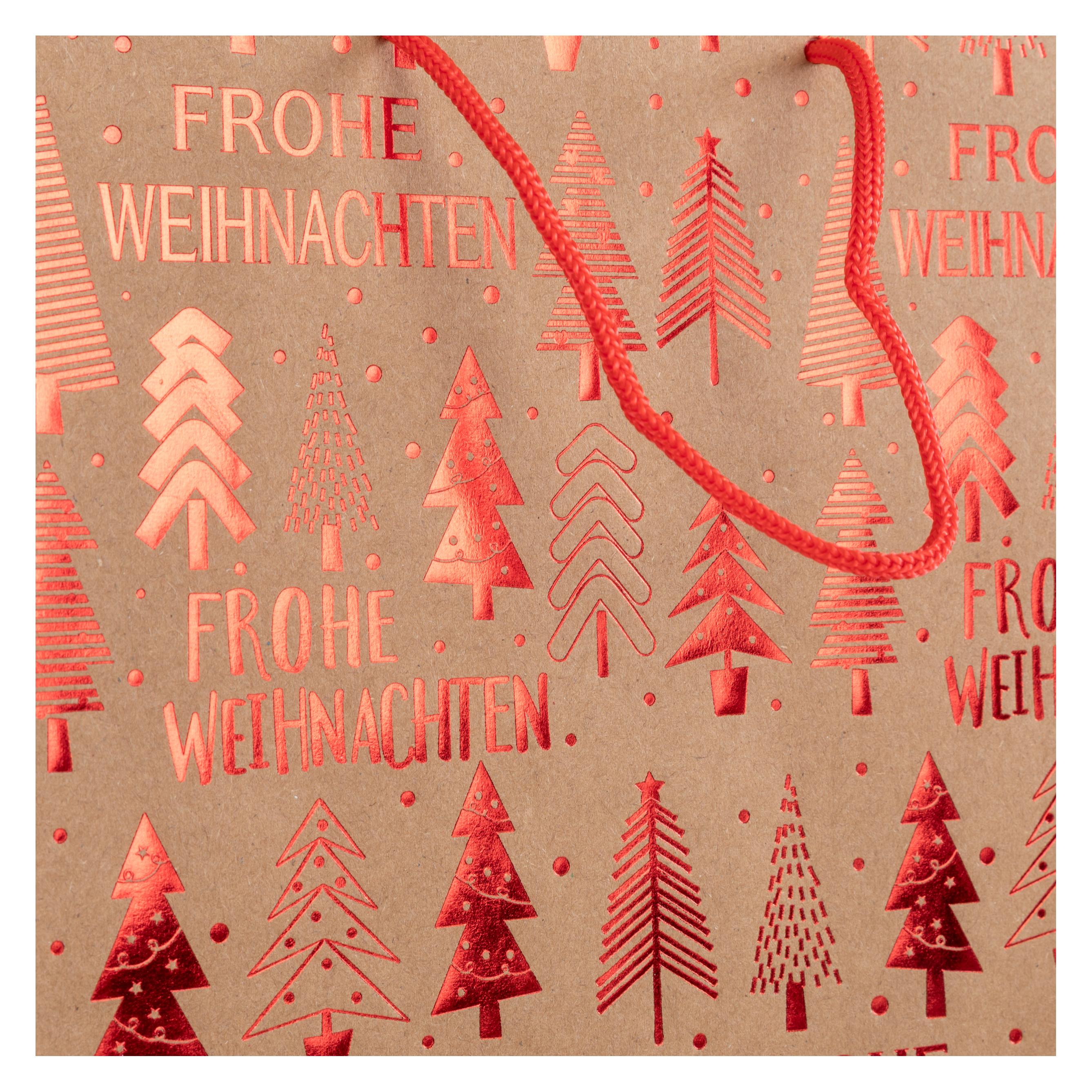 Idena Geschenktasche Frohe Weihnachten rot 18x23x8cm (1x) (77486157)