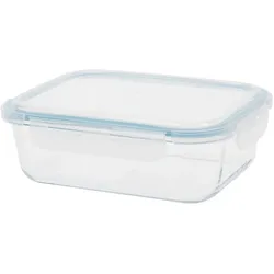 Hochwertige Frischhaltedose aus Borosilikatglas: 1480 ml, Klick-Verschluss - Ofenfest, auslaufsicher, langlebig, temperaturbeständig, verlässlich