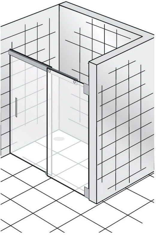 HSK K2 Gleittür für Nische, Türe links