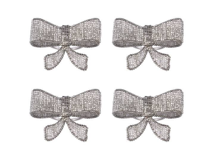 Serviettenring 4er-Set 7 x 6 x 6cm Silber/Silber