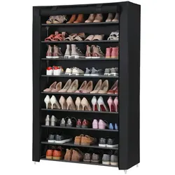 Schuhregal   ¦ schwarz ¦ Maße (cm): B: 100 H: 162