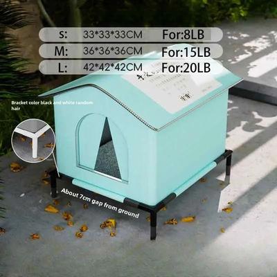 Uplift Picks Waterproof Outdoor Pet House Warm Foldable Cat And Dog Sleeping Cave For Winter blue (set) 33x33x33cm