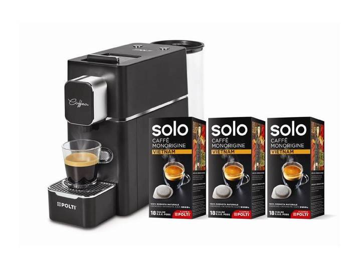 POLTI Espressomaschine Coffea S15B, Set , Energieeffizienz: A, schwarz (schwarz, silber), Kaffeemaschinen, Espressomaschine