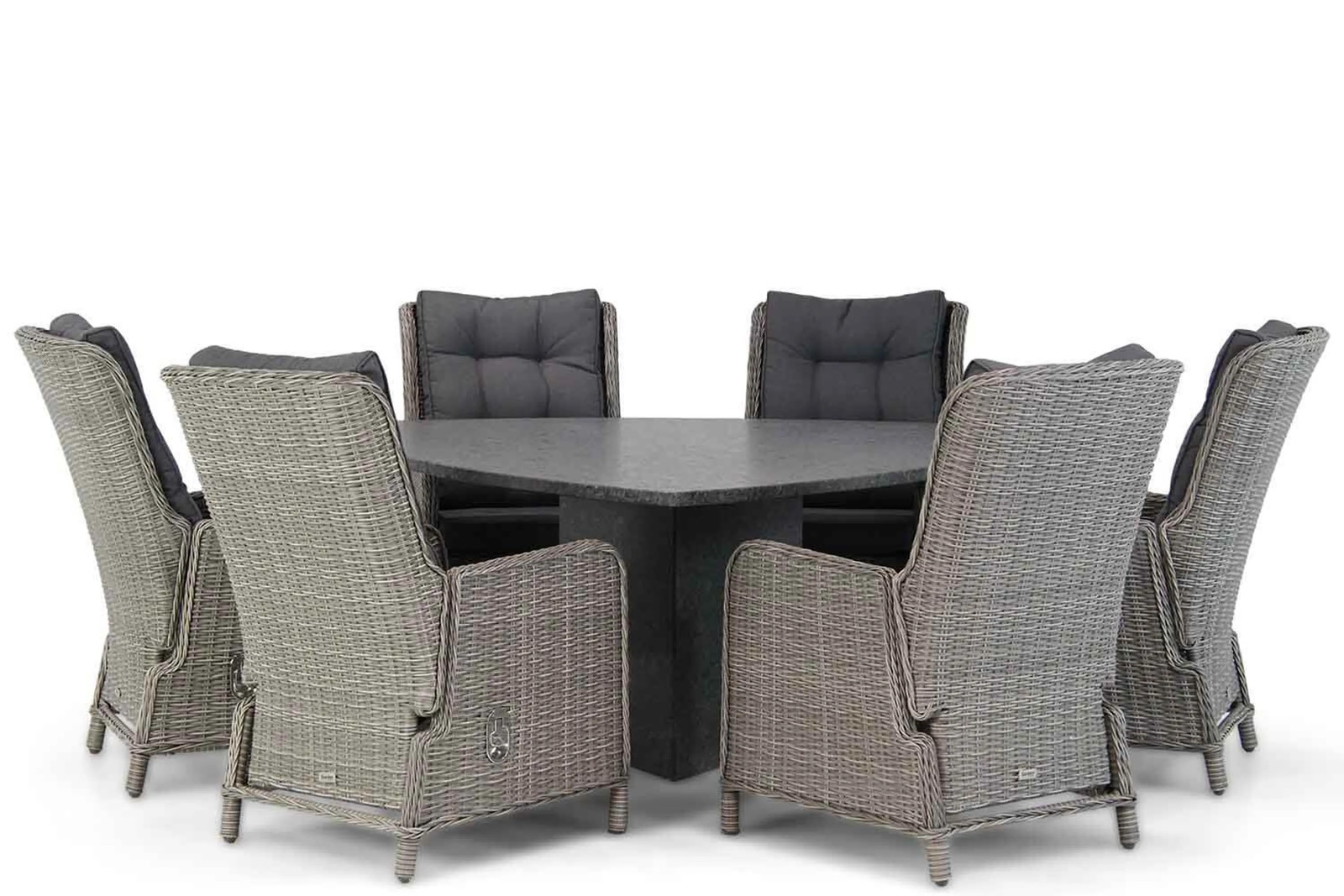Garden Collections Kingston Triangel Diningtafel in Graniet Grijs, 170 cm