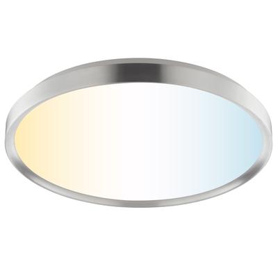 BRILLIANT LED Deckenleuchte "Fancia", silber (eisenfarben, weiß), 1, Ø 48cm H: 7cm, 1 Stk., Leuchten, 3000-6500K, dimmbar, CCT, hohe Energieeffizienz, LED Deckenleuchte