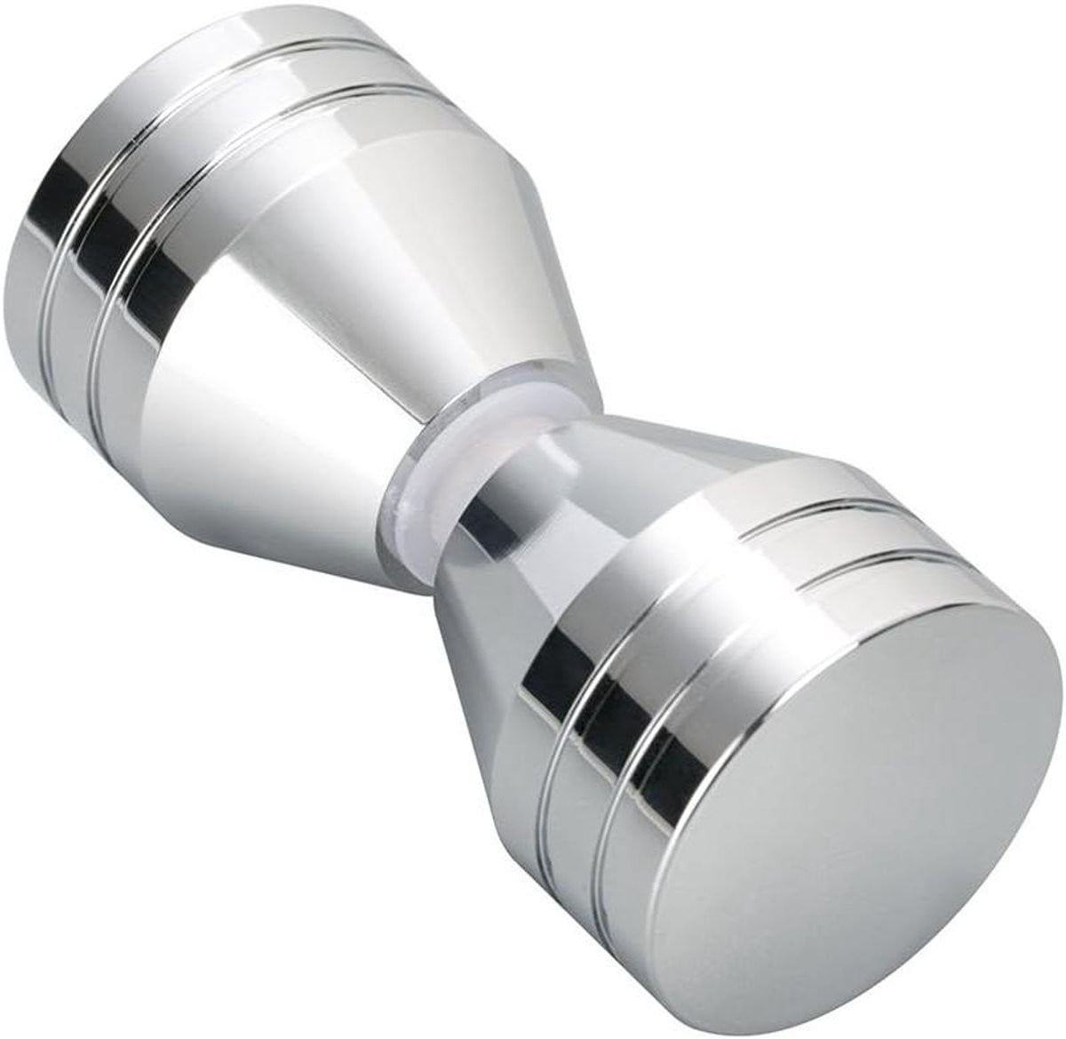 Zilveren Dubbele Doucheknop en Deurkruk met 30 mm diameter